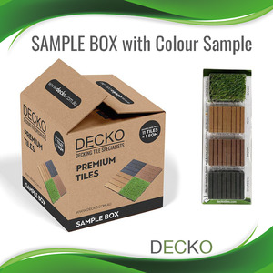Webshop: Deck Tiles SAMPLE BOX - Premium WPC Interlocking | DECKO - Fully refundable 11 tiles with $5.9 Handling fee for Color Samples and Free Return!