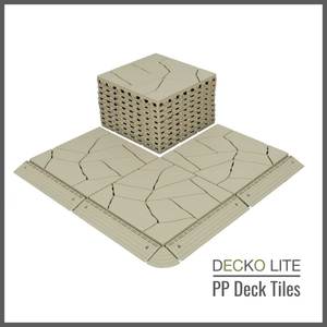 Deck Tiles - <b>BEIGESTONE</b> - Interlocking PP Flooring, with Recycled Premium&hellip;