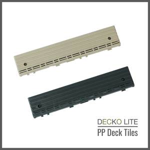 Products: Deck Tiles Ramp Edge for Interlocking PP Flooring | DECKO Lite (304x60x20 mm) - Premium, with Recycled Polypropylene (One Piece)