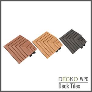 Products: Deck Tile Corner Ramp Edge - for Premium WPC Interlocking Tiles | DECKO (80x80x20mm)