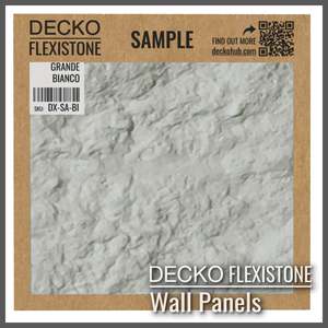 Flexible 3D Stone Wall Panel Sample - GRANDE BIANCO | DECKO Flexistone - Free Shipping
