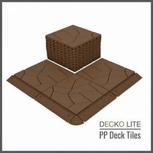 Products: Deck Tiles - BROWNSTONE - Interlocking PP Flooring - High End Polypropylene | 100% Recyclable | DECKO Lite (304x304x20 mm tile)