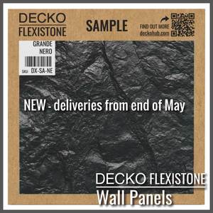 Flexible 3D Stone Wall Panel Sample - GRANDE NERO | DECKO Flexistone - Free Shipping