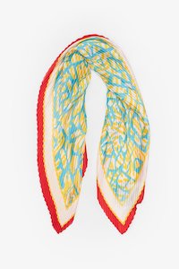 Accessories 1: Pleated Scarf | Summer Geo Red