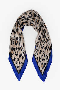 Accessories 1: Pleated Scarf | Leopard Blue Edge