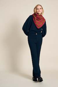 Pom: Checks Pink Brown Shawl