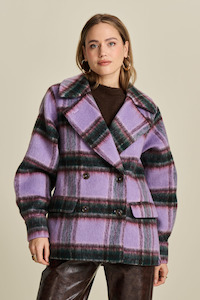 Pom: Checks Lavender Coat