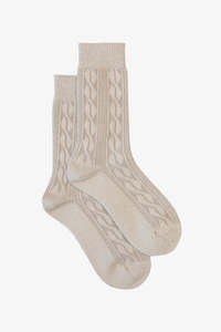 Antler Nz: Oatmeal Cable Sock