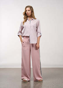 Tops: Mixed Media Stripe Shirt