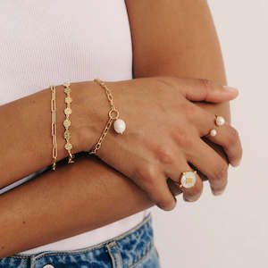 Aphrodite Goddess Pearl Drop Bracelet