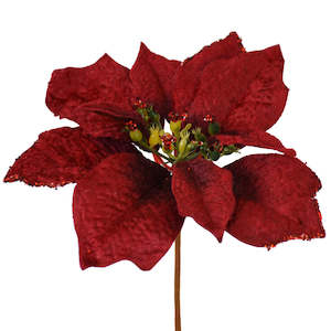 Christmas Picks Flowers: Poinsettia Pick - Red - 20cm - Box Lot Deal (6)