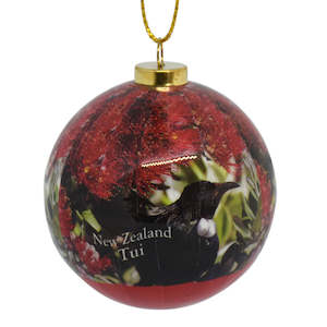 Red: Decoration - New Zealand Tui bauble - Box Lot Deal (6)