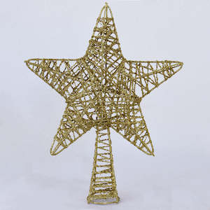 Christmas Decorations Gold: Tree Topper Star - Gold