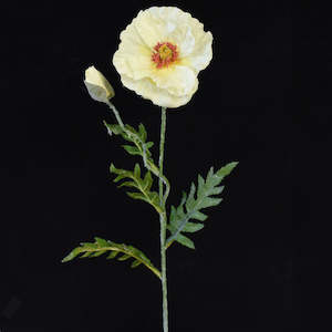 Artificial Flowers Cream White: Poppy Spray - Cream White