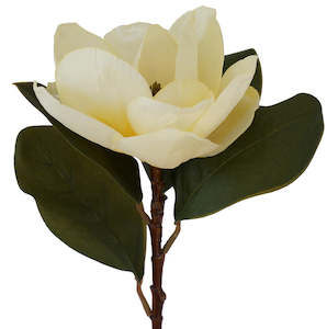 Artificial Flowers Cream White: Magnolia Grandiflora Cream 73cm