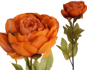 Artificial Flowers Orange Yellow: Peony Rose Petticoat - Burnt Orange Box Lot Deal (6)