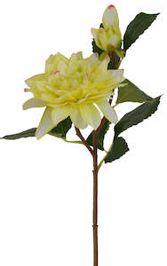 Artificial Flowers Green Lime: Dahlia Flower Spray - Lemon Cream - Box Lot Deal (6)