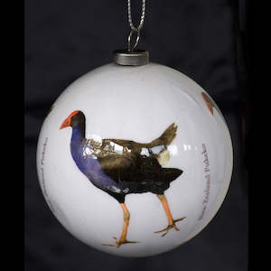 NZ Bird Baubles - Classic White - Pukeko