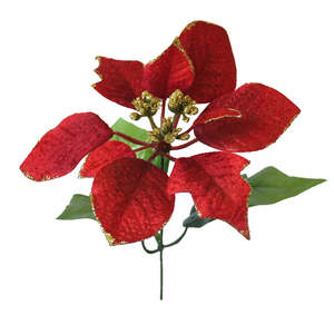 Christmas Star pick - Glittered red and gold