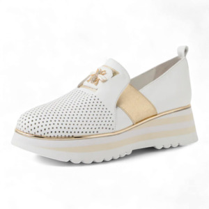 Womens Sneakers: Django and Juliette Ensom - White/Gold