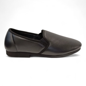 Mens Slippers: Carlos Leather Slippers - Black