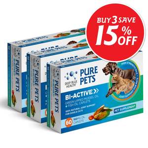 Pure Pets Bi-Active GLM Oil Caplets — 3-Pack | Save 15%