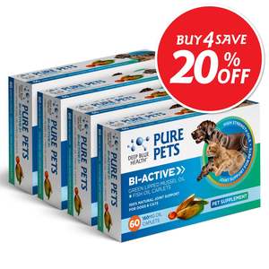 Pure Pets Bi-Active GLM Oil Caplets — 4-Pack | Save 20%