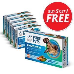 Pure Pets Bi-Active GLM Oil Caplets — Buy 5, Get 1 FREE