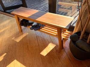 Handcrafted Bench Seat with Shoe Rack - NZ Made
