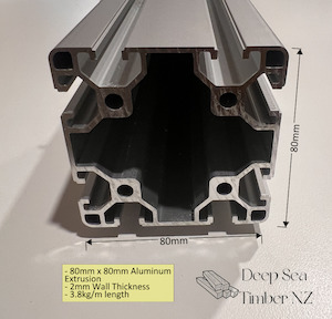 Aluminum Extrusions: 8080 Aluminum Extrusion - T Slot  (Price per meter)