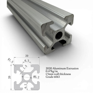2020 Aluminum Extrusion - T Slot