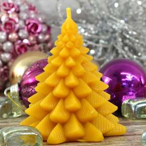 Christmas Candles: Fir Tree Beeswax Candle