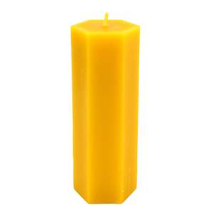 Honey Bee Candles: Hexagon beeswax pillar candle