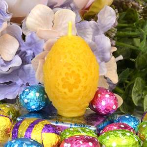 Lace Egg Beeswax Candle