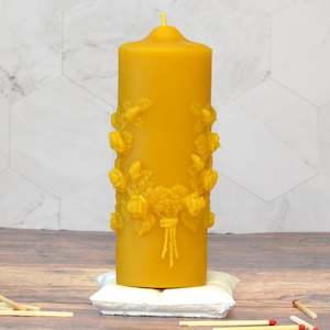 Flower And Forest Beeswax Candles: Rose Garland Beeswax Candle