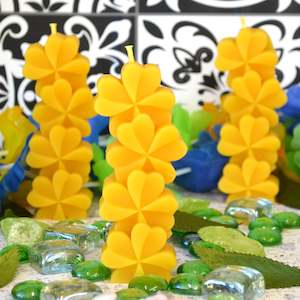Flower And Forest Beeswax Candles: Lucky Four Leaf Clover Beeswax Candle