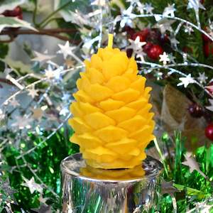 Flower And Forest Beeswax Candles: Pine Cone Beeswax Candle