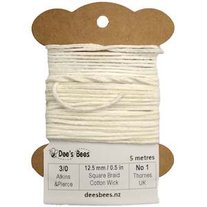 Candle Wicks: 3/0 Square Braided Cotton Candle Wick