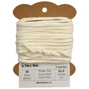 Candle Wicks: #6 Square Braided Cotton Candle Wick