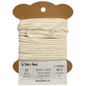 Candle Wicks: #1 Square Braided Cotton Candle Wick