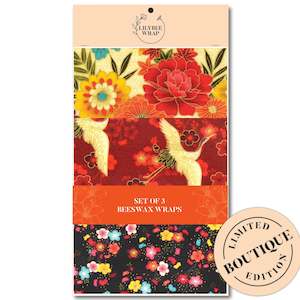 Boutique Collection: Hikari - Set of 3 Beeswax Wraps