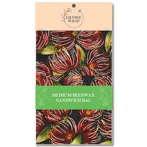 Beeswaxwraps And Bags: Pohutukawa Perfect - medium sandwich bag