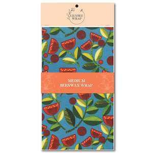 Medium Beeswax Wraps: Pohutukawa Blue - medium beeswax wrap