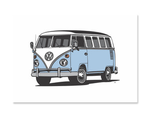 Products: Combi Van Art Print – Blue
