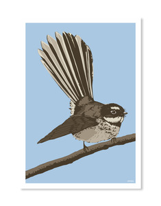Fantail Blue Art Print