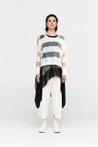 Knitwear: Taylor Banded Sweater Ivory