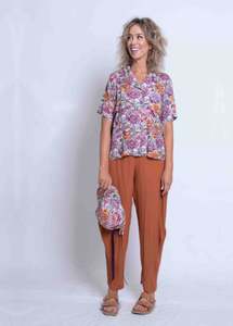 Designers 1: Sheryl May Purple Peony Casual Shirt