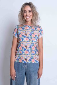 Sheryl May Blue Bird Fitted T-Shirt