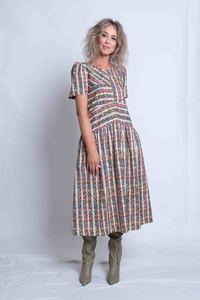 Sheryl May Floral Vine Cotton Audrey Dress