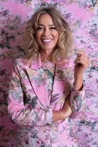 Sheryl May Pink Rococo Print Linen Jacket
